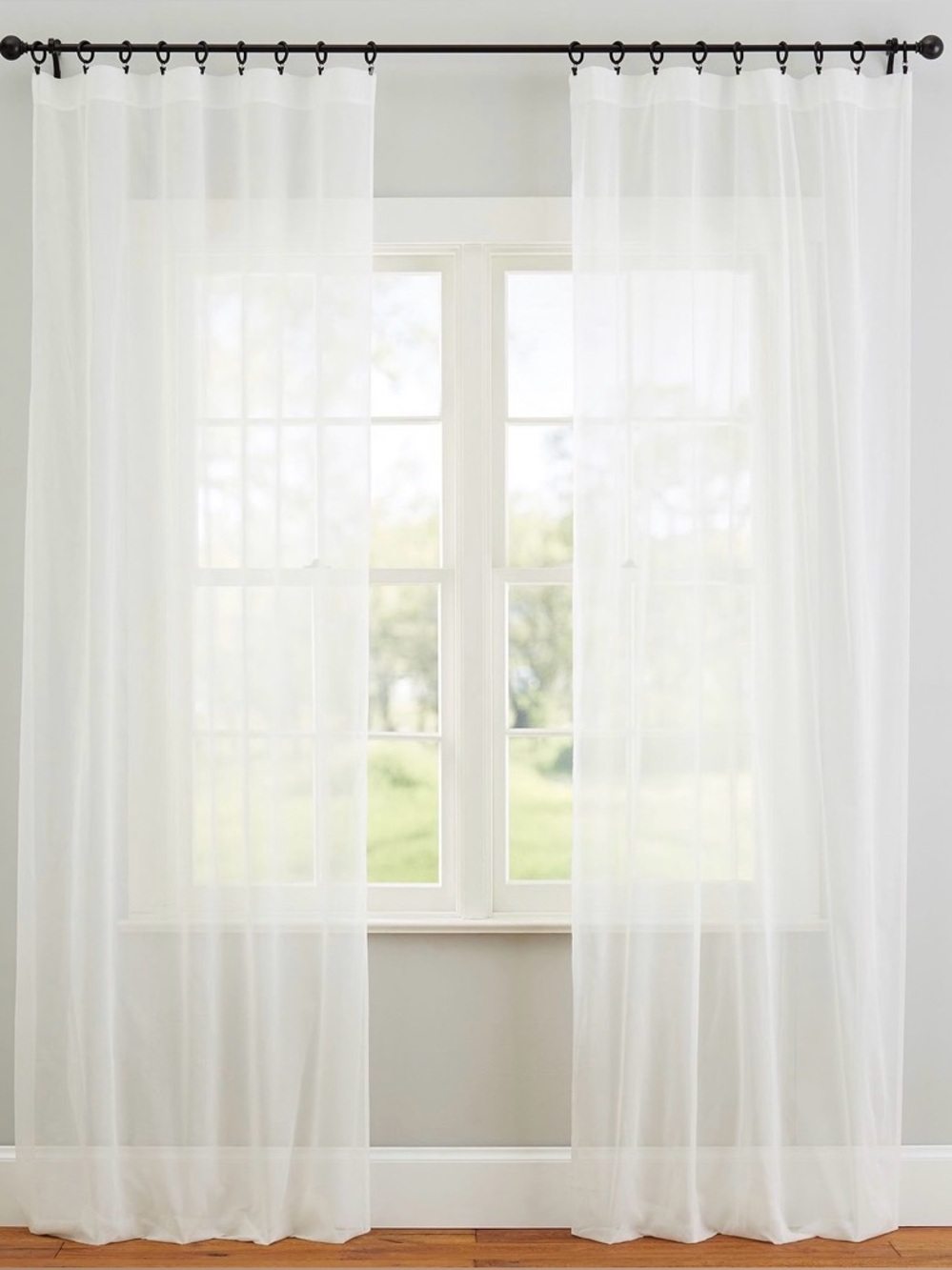 Pottery Barn Classic Voile Sheer Curtains (50”x96”) - Set of 6